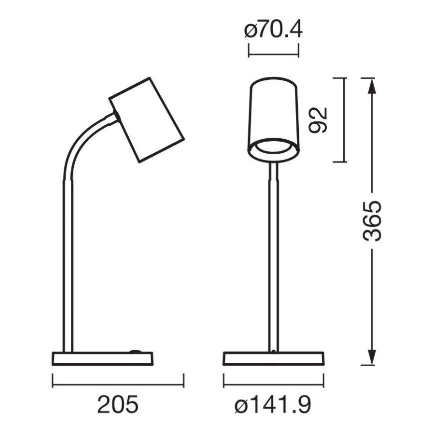 Osram - Stolní lampa DESK LINE 1xGU10/9W/230V černá