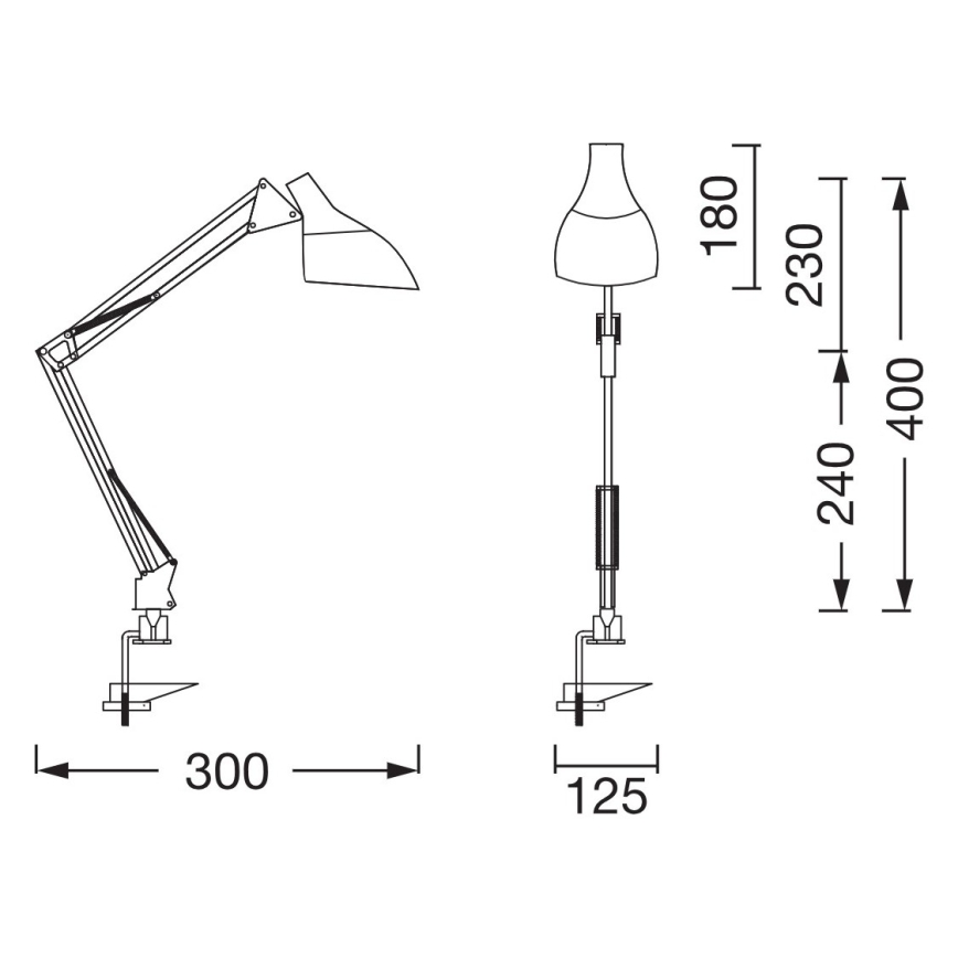 Osram - Stolní lampa s klipem DESK LINE 1xE27/11W/230V bílá