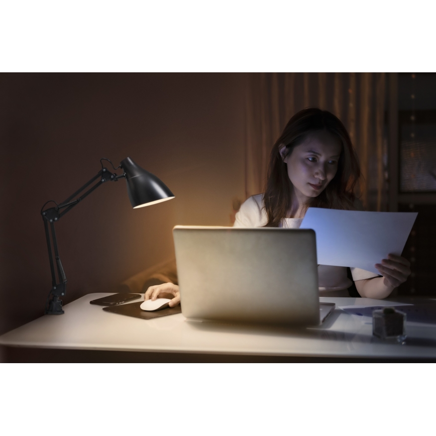 Osram - Stolní lampa s klipem DESK LINE 1xE27/11W/230V černá