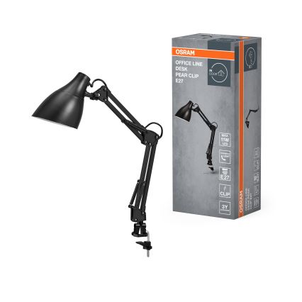 Osram - Stolní lampa s klipem DESK LINE 1xE27/11W/230V černá