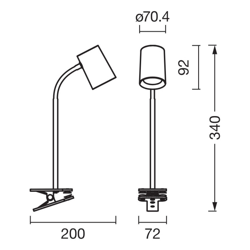 Osram - Stolní lampa s klipem DESK LINE 1xGU10/9W/230V bílá