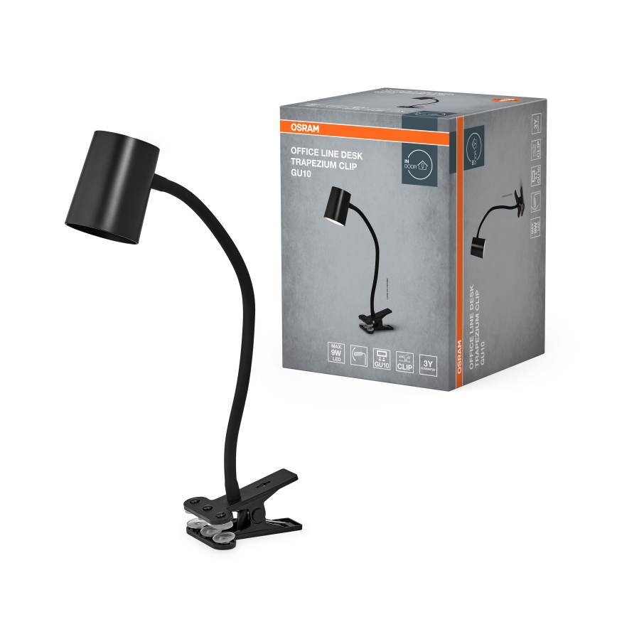 Osram - Stolní lampa s klipem DESK LINE 1xGU10/9W/230V černá