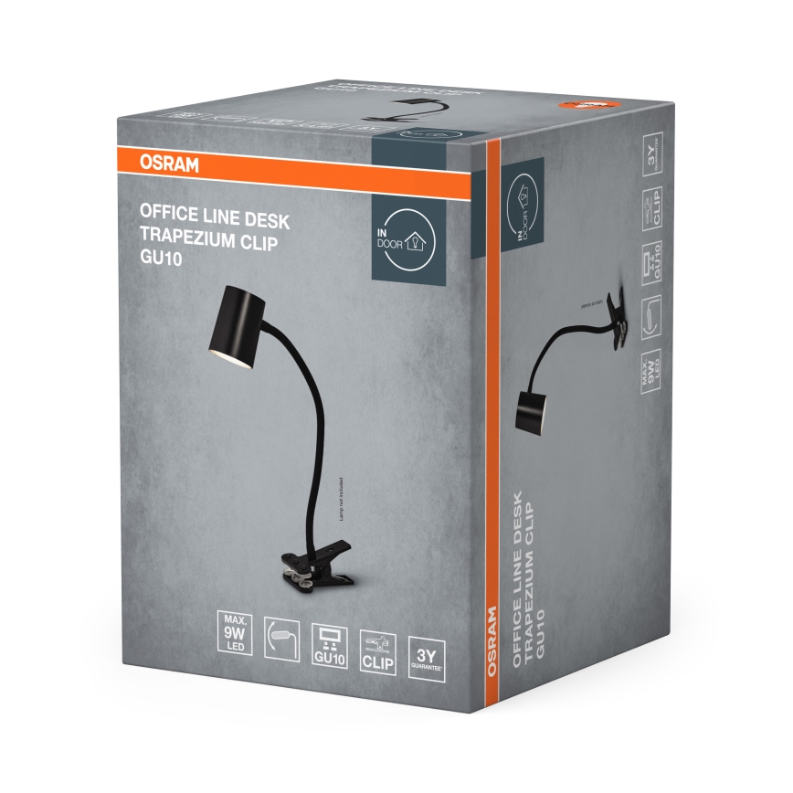 Osram - Stolní lampa s klipem DESK LINE 1xGU10/9W/230V černá