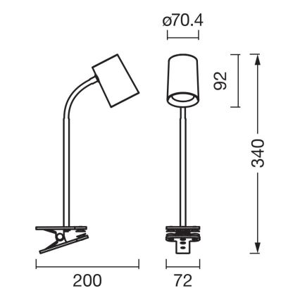 Osram - Stolní lampa s klipem DESK LINE 1xGU10/9W/230V šedá