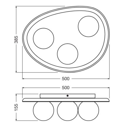 Osram - Stropní svítidlo ACACIA NEST 3xG9/5W/230V akácie