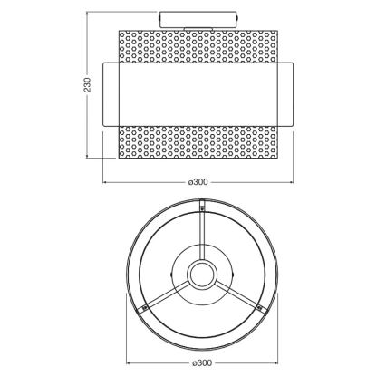 Osram - Stropní svítidlo DECOR HORNET 1xE27/10W/230V pr. 30 cm černá/zlatá