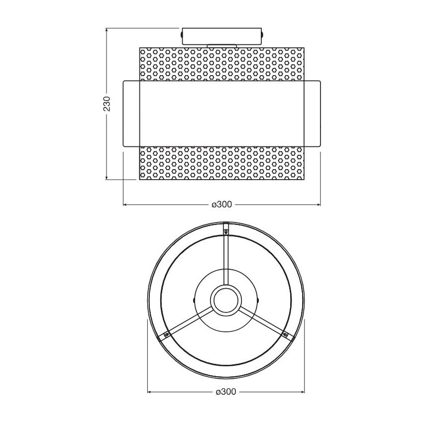 Osram - Stropní svítidlo DECOR HORNET 1xE27/10W/230V pr. 30 cm černá/zlatá