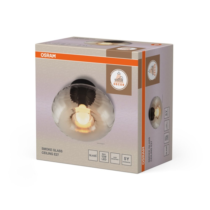 Osram - Stropní svítidlo DECOR SMOKE 1xE27/12W/230V pr. 28 cm černá/kouřová šedá