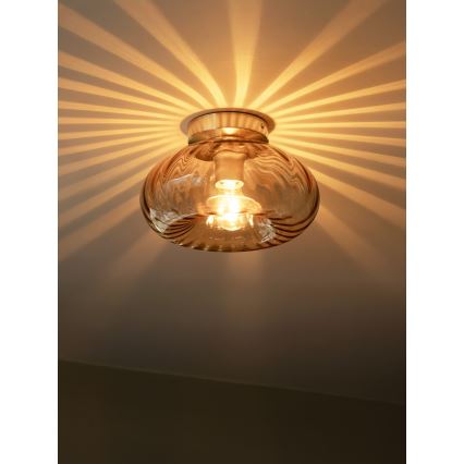 Osram - Stropní svítidlo GOLD GLASS 1xE27/12W/230V pr. 28 cm zlatá/kouřová béžová