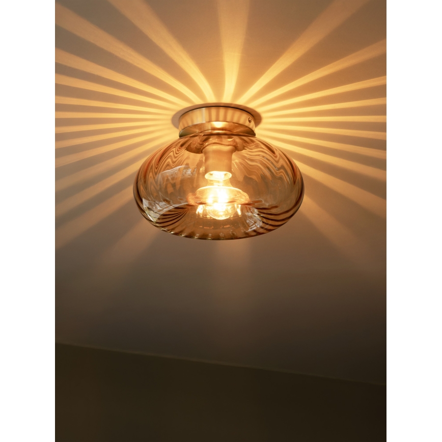 Osram - Stropní svítidlo GOLD GLASS 1xE27/12W/230V pr. 28 cm zlatá/kouřová béžová