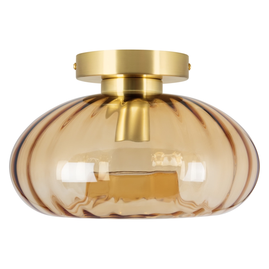 Osram - Stropní svítidlo GOLD GLASS 1xE27/12W/230V pr. 28 cm zlatá/kouřová béžová