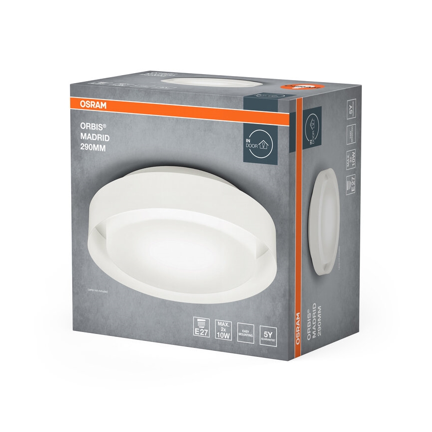 Osram - Stropní svítidlo ORBIS MADRID 2xE27/10W/230V pr. 29 cm bílá
