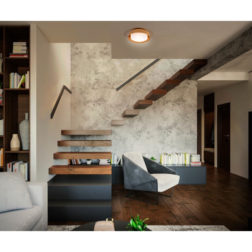 Osram - Stropní svítidlo ORBIS MADRID 2xE27/10W/230V pr. 29 cm dekor dřeva