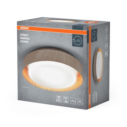 Osram - Stropní svítidlo ORBIS MADRID 2xE27/10W/230V pr. 29 cm dekor dřeva