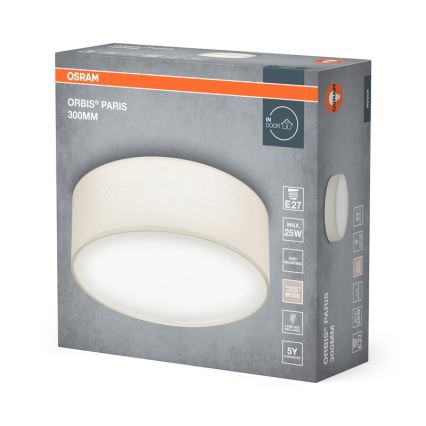 Osram - Stropní svítidlo ORBIS PARIS 1xE27/25W/230V pr. 30 cm krémová