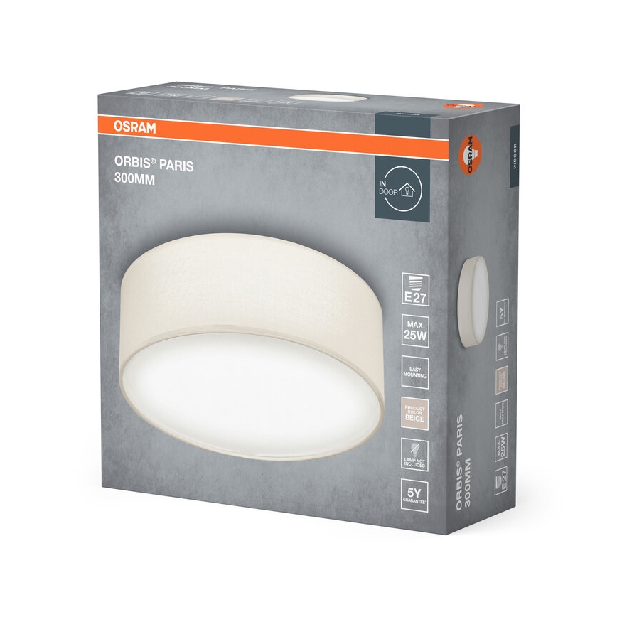 Osram - Stropní svítidlo ORBIS PARIS 1xE27/25W/230V pr. 30 cm krémová