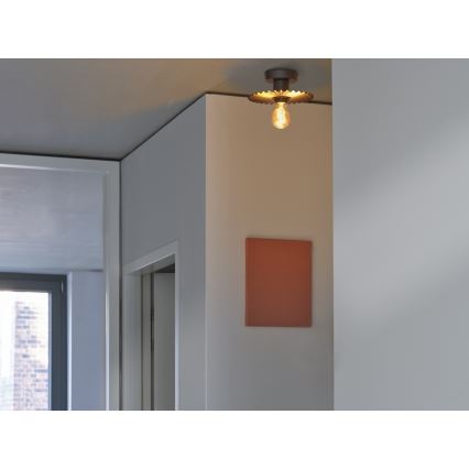 Osram - Stropní svítidlo PLISSEE 1xE27/15W/230V pr. 20 cm antracit