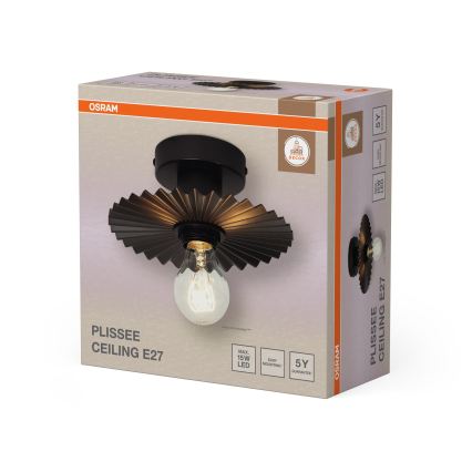 Osram - Stropní svítidlo PLISSEE 1xE27/15W/230V pr. 20 cm antracit