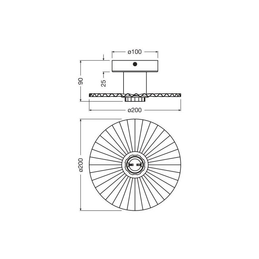 Osram - Stropní svítidlo PLISSEE 1xE27/15W/230V pr. 20 cm antracit