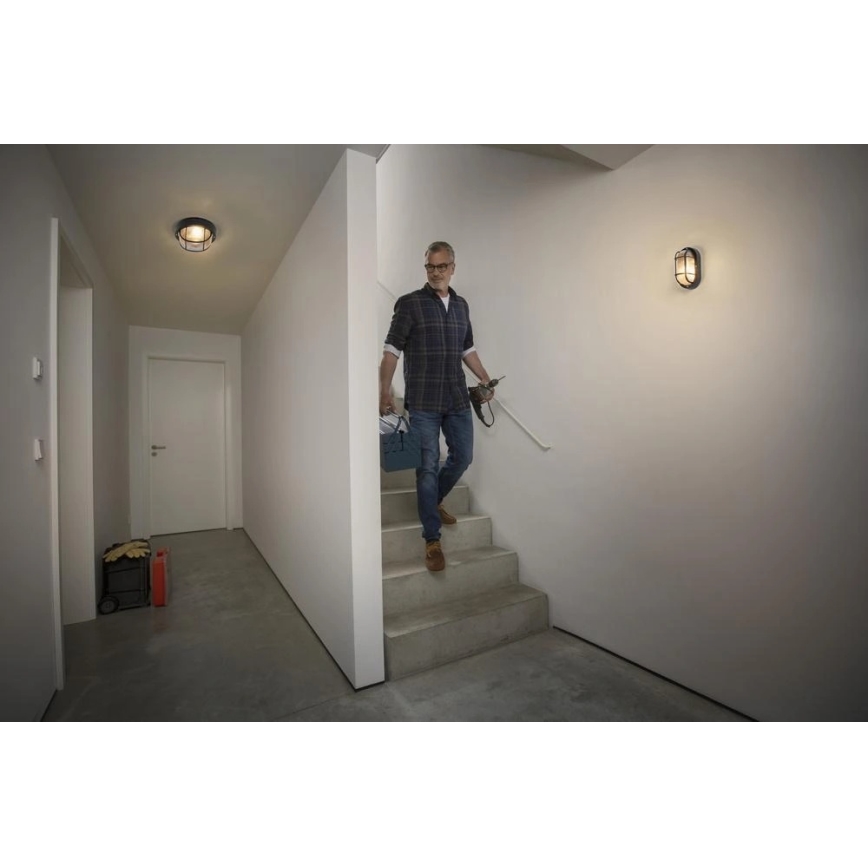 Osram - Venkovní nástěnné svítidlo BULKHEAD 1xE27/10W/230V IP54 černá