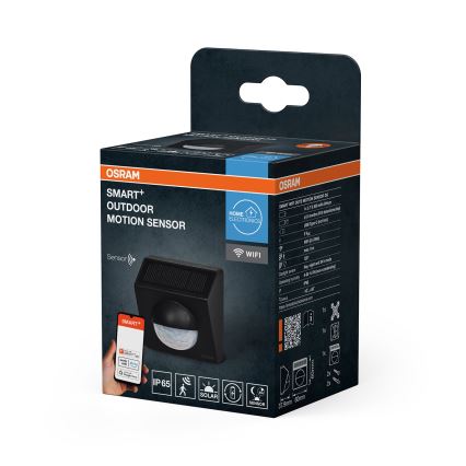 Osram - Venkovní solární senzor pohybu SMART+ 3,7V antracit IP65 Wi-Fi 800 mAh