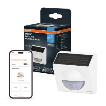 Osram - Venkovní solární senzor pohybu SMART+ 3,7V bílá IP65 Wi-Fi 800 mAh