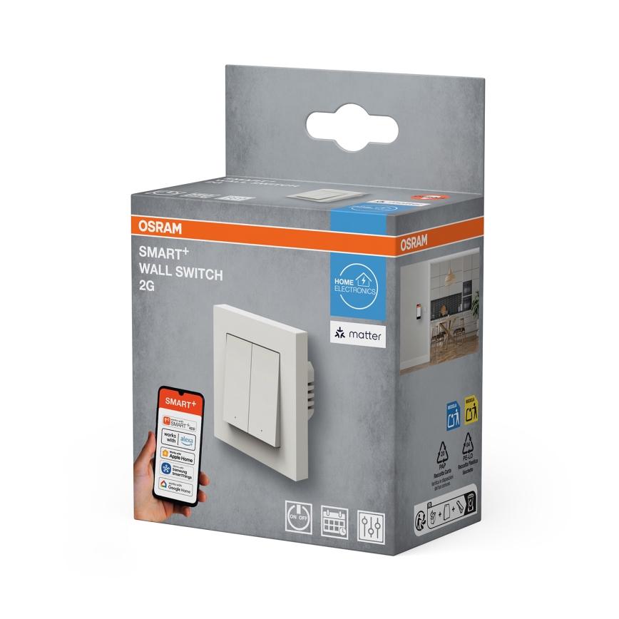 Osram - Vypínač 2-tlačítkový SMART+ MATTER 230V Wi-Fi