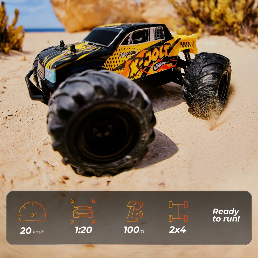 Overmax - RC auto na dálkové ovládání X-JOLT 1000 mAh černá/žlutá