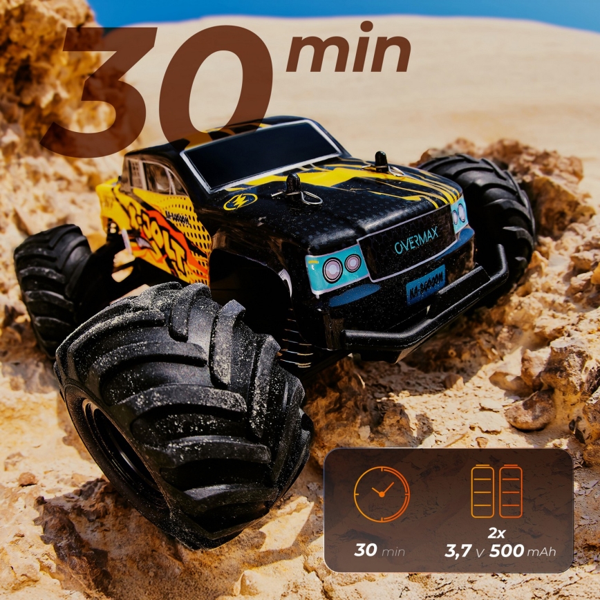 Overmax - RC auto na dálkové ovládání X-JOLT 1000 mAh černá/žlutá