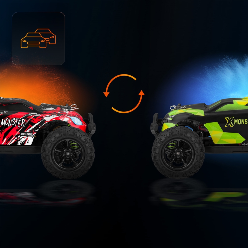 Overmax - RC auto na dálkové ovládání 2v1 X-MONSTER 3.5 1700 mAh černá/červená/zelená