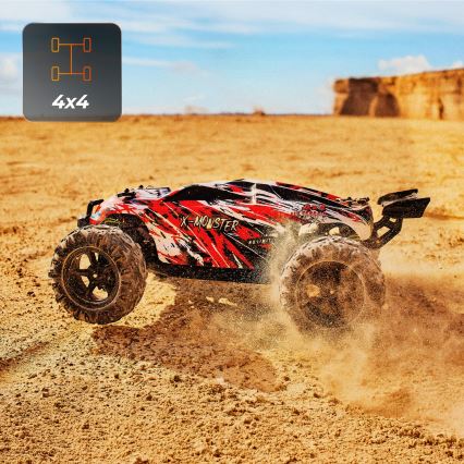 Overmax - RC auto na dálkové ovládání 2v1 X-MONSTER 3.5 1700 mAh černá/červená/zelená