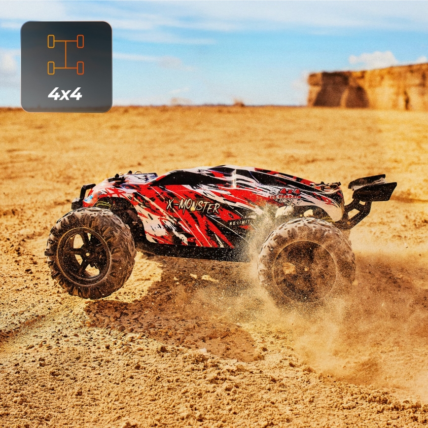 Overmax - RC auto na dálkové ovládání 2v1 X-MONSTER 3.5 1700 mAh černá/červená/zelená