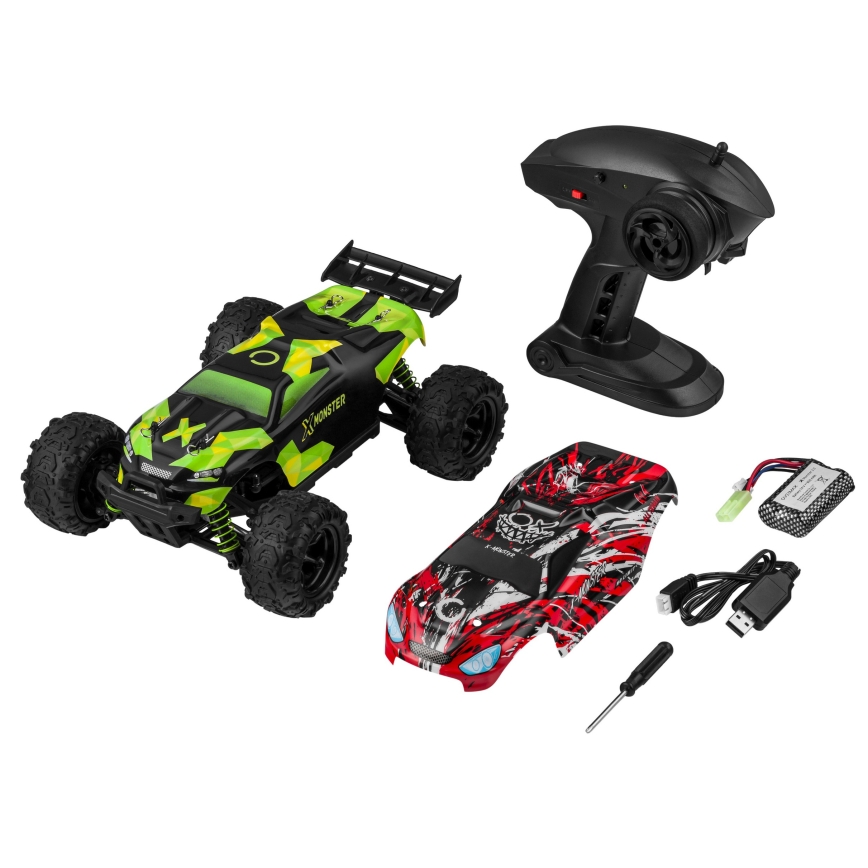 Overmax - RC auto na dálkové ovládání 2v1 X-MONSTER 3.5 1700 mAh černá/červená/zelená