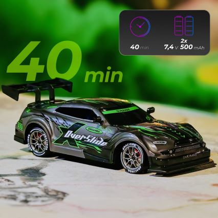 Overmax - RC drift auto na dálkové ovládání X-OVERSLIDE 1000 mAh černá/zelená/modrá/červená