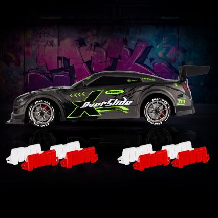 Overmax - RC drift auto na dálkové ovládání X-OVERSLIDE 1000 mAh černá/zelená/modrá/červená