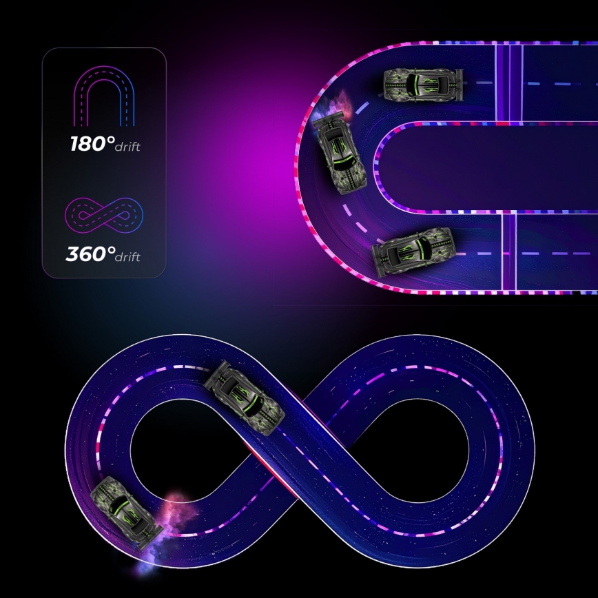 Overmax - RC drift auto na dálkové ovládání X-OVERSLIDE 1000 mAh černá/zelená/modrá/červená