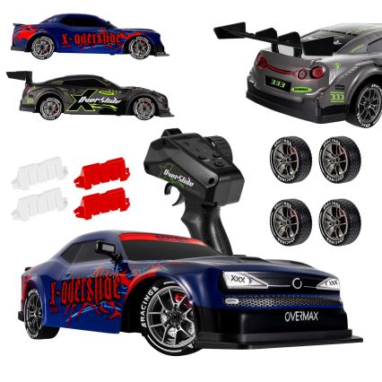 Overmax - RC drift auto na dálkové ovládání X-OVERSLIDE 1000 mAh černá/zelená/modrá/červená