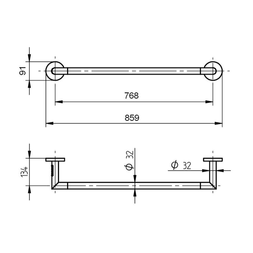 P.M.H. IN1SS-R - Elektrický sušák na ručníky INGA 17W/230V 85,9 cm IP44 pravá/leštěná nerez