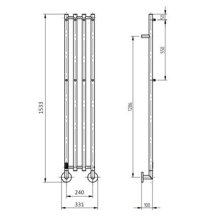 P.M.H. MO1SS-LK - Elektrický sušák na ručníky MONA 93W/230V 153,3 cm IP44 leštěná nerez