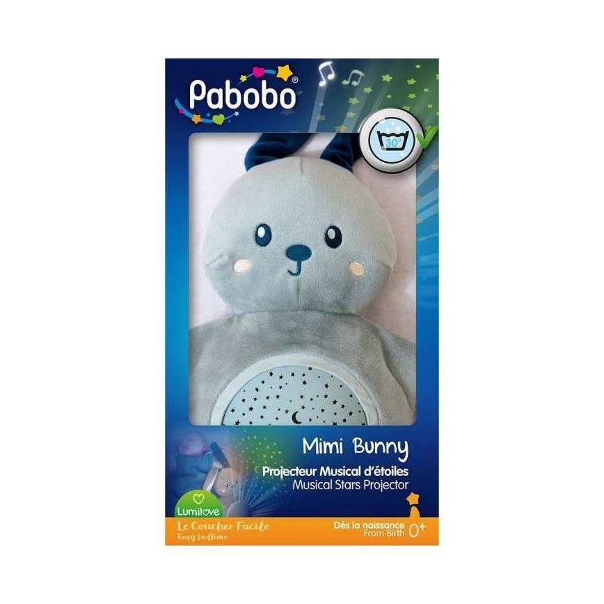 PABOBO - Projektor s melodií Králíček Soft Plush 3xAA