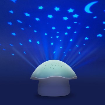 PABOBO - Projektor s melodií STAR MUSHROOM 3xAA modrá