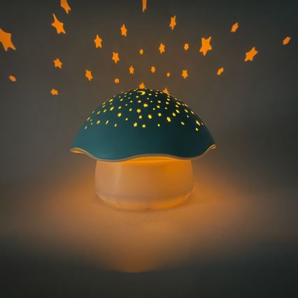 PABOBO - Projektor s melodií STAR MUSHROOM 3xAA modrá