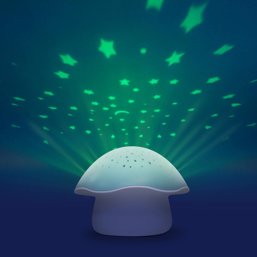 PABOBO - Projektor s melodií STAR MUSHROOM 3xAA modrá