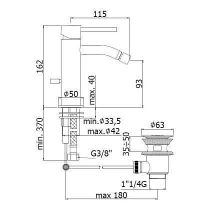 Paffoni - Bidetová baterie + výpusť LIGHT kartáčovaná zlatá