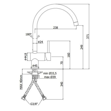 Paffoni - Dřezová baterie LIGHT kartáčovaná zlatá