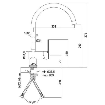 Paffoni - Dřezová baterie RINGO lesklý chrom