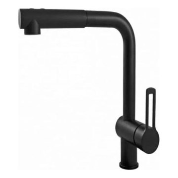 Paffoni - Dřezová baterie s vytahovací sprškou RINGO 29,2 cm černá