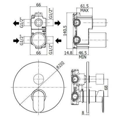 Paffoni - Sprchová baterie pro podomítkovou instalaci CANDY lesklý chrom