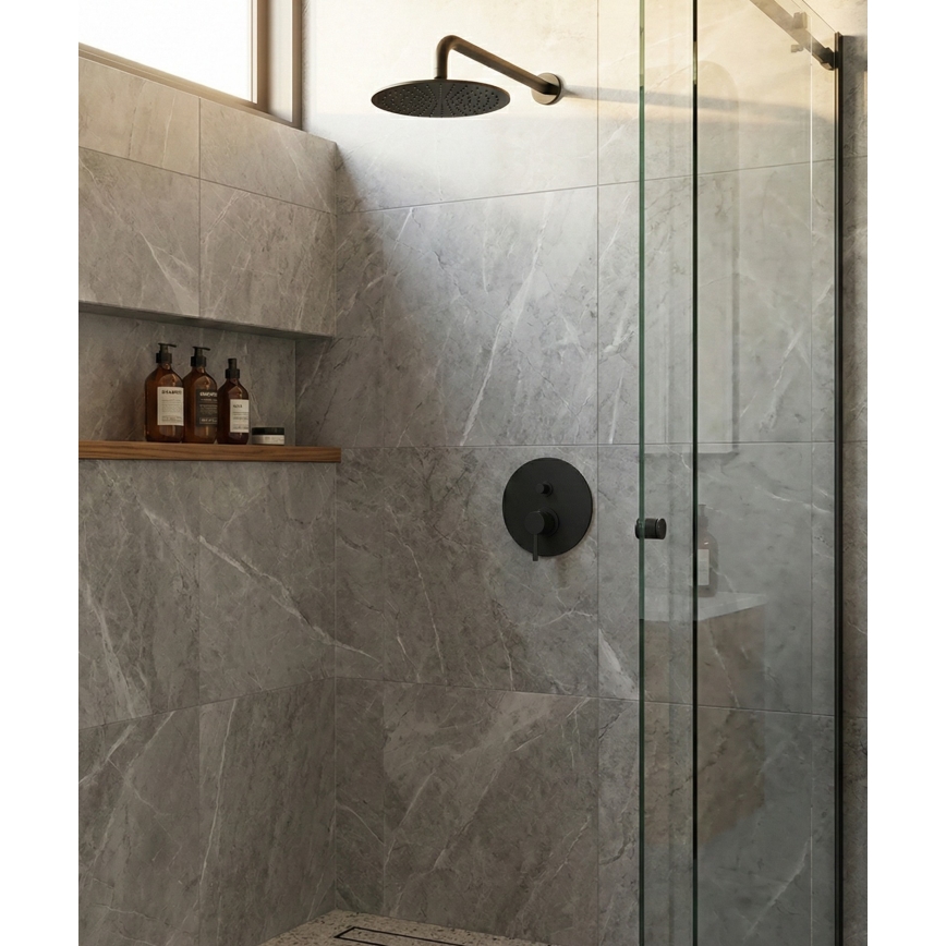 Paffoni - Sprchová baterie pro podomítkovou instalaci LIGHT černá