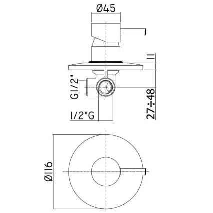 Paffoni - Sprchová baterie pro podomítkovou instalaci LIGHT lesklý chrom